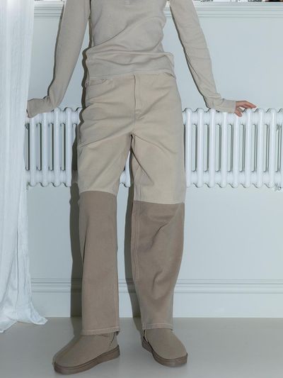 cttn Cotton Block Denim Black, Sand Beige