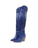 CUCE Cuce Detroit Lions Over-the-Knee Two-Tone Sequin Boots - 1