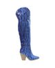 CUCE Cuce Detroit Lions Over-the-Knee Two-Tone Sequin Boots - 2
