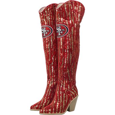 CUCE Cuce San Francisco 49ers Over-the-Knee Two-Tone Sequin Boots