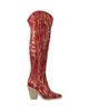 CUCE Cuce San Francisco 49ers Over-the-Knee Two-Tone Sequin Boots - 2