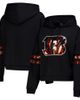 CUCE Women's Cuce Black Cincinnati Bengals Cropped Sequins Pullover Hoodie  - 1