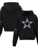 CUCE Women's Cuce Black Dallas Cowboys Cropped Sequins Pullover Hoodie  - 1