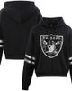 CUCE Women's Cuce Black Las Vegas Raiders Cropped Sequins Pullover Hoodie  - 1