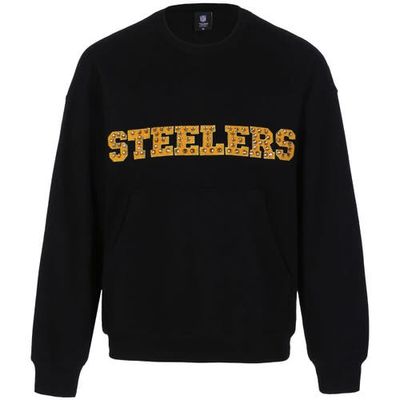 CUCE Women's Cuce Black Pittsburgh Steelers Chenille Jeweled Sweatshirt 