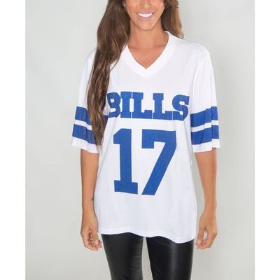 CUCE Women's Cuce Josh Allen White Buffalo Bills Crystal V-Neck Tunic 