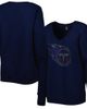 CUCE Women's Cuce Navy Tennessee Titans Deep V-Neck Pullover Sweatshirt  - 1