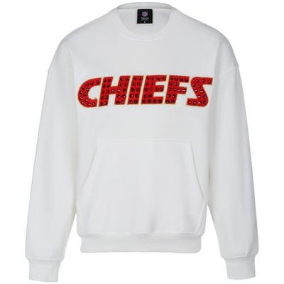 CUCE Women's Cuce White Kansas City Chiefs Chenille Jeweled Sweatshirt 