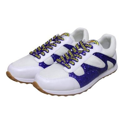 CUCE Women's Cuce White Los Angeles Rams Glitter Sneakers 