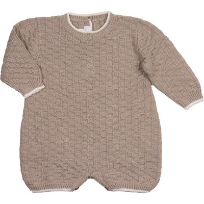 Cuclie Baby Cuclie Baby Baby Basketweave Knit Romper Taupe 