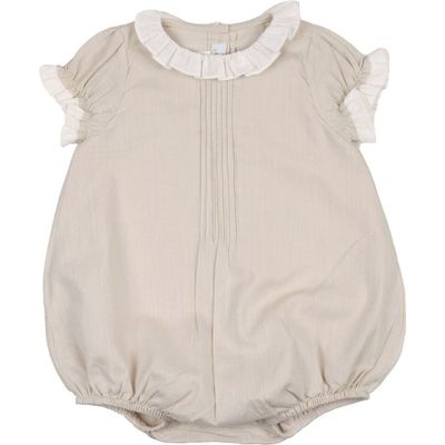 Cuclie Baby Cuclie Baby Baby Girl Linen Bubble with Ruffle Collar