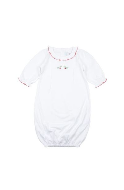 Cuclie Baby Cuclie Baby Newborn Christmas Day Gown Holly Embroidery