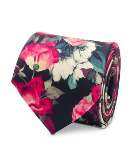 Cufflinks Inc Cufflinks Inc. Painted Floral Navy Silk Tie