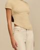 Cult Gaia Cult Gaia Annemie Cotton Asymmetric Funnel Neck Knit Top - 3