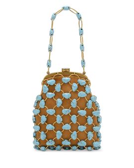 Cult Gaia Cult Gaia Brielle Suede & Stone Wristlet