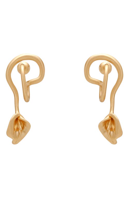Cult Gaia Cult Gaia Calla Wavy Brushed Statement Drop Earrings