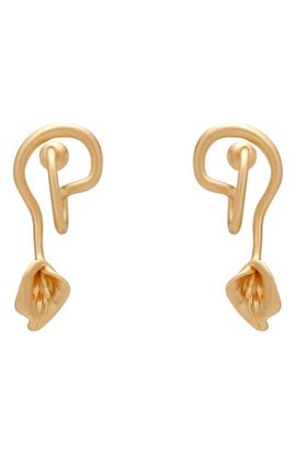 Cult Gaia Cult Gaia Calla Wavy Brushed Statement Drop Earrings