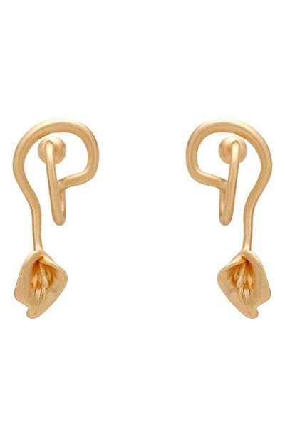 Cult Gaia Cult Gaia Calla Wavy Brushed Statement Drop Earrings