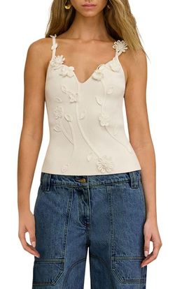 Cult Gaia Cult Gaia Emiliana Floral Appliqué Knit Camisole