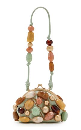 Cult Gaia Cult Gaia Mercier Embellished Leather Mini Wristlet