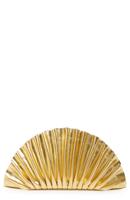 Cult Gaia Cult Gaia Mini Nala Metallic Leather Fan Clutch
