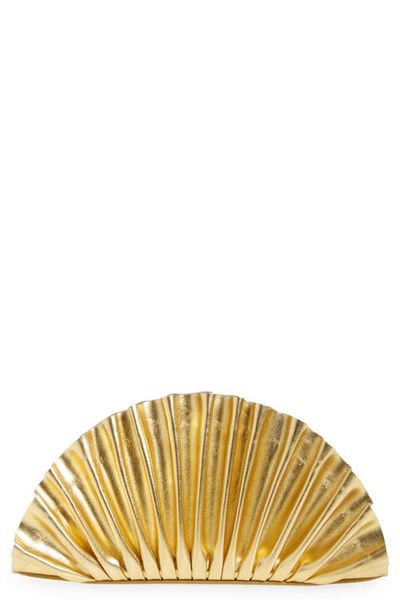 Cult Gaia Cult Gaia Mini Nala Metallic Leather Fan Clutch