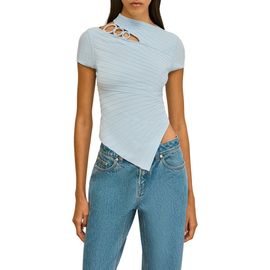 Cult Gaia Cult Gaia Nessi Asymmetric Cutout Knit Shirt