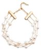 Cult Gaia Cult Gaia Nyala Cultured Freshwater Pearl Triple Row Choker Necklace, 16.25-19 - 1
