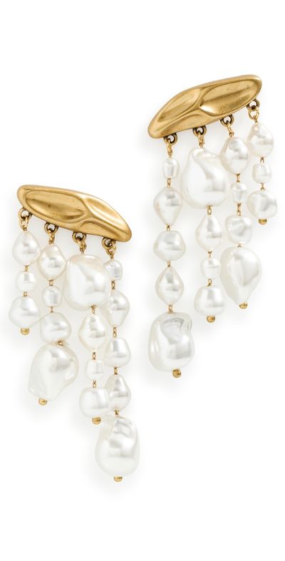 Cult Gaia Cult Gaia Pearl Earrings Antique Brass One