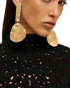 Cult Gaia Cult Gaia Solana Hammered Plate Clip On Earrings, 4.5L
