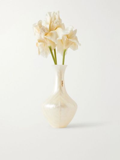 CULT GAIA Junos marble-effect clutch