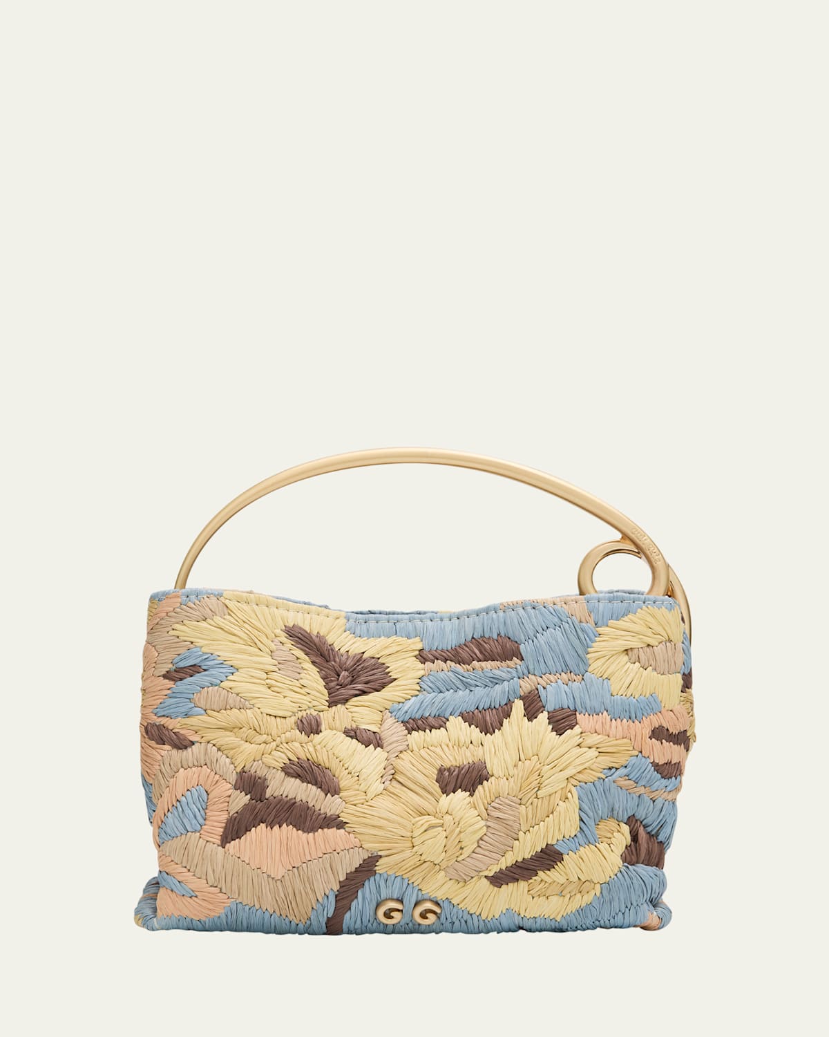 Cult Gaia - Lalli Floral Crochet Raffia Top-Handle Bag