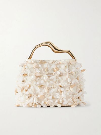 CULT GAIA Solene mini bead-embellished clutch