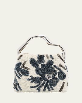 Cult Gaia Solene Mini Sculptural Beaded Top-Handle Bag