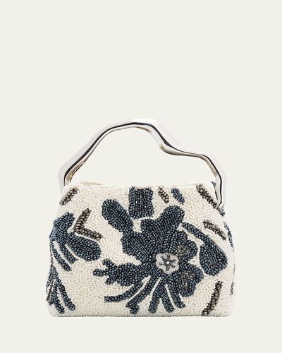 Cult Gaia Solene Mini Sculptural Beaded Top-Handle Bag