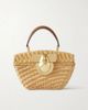 CULT GAIA Tyla leather-trimmed raffia top-handle bag - 1