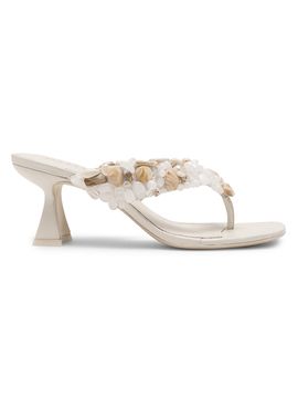 Cult Gaia Women's Abi 65MM Embellised Leather Thong Sandals