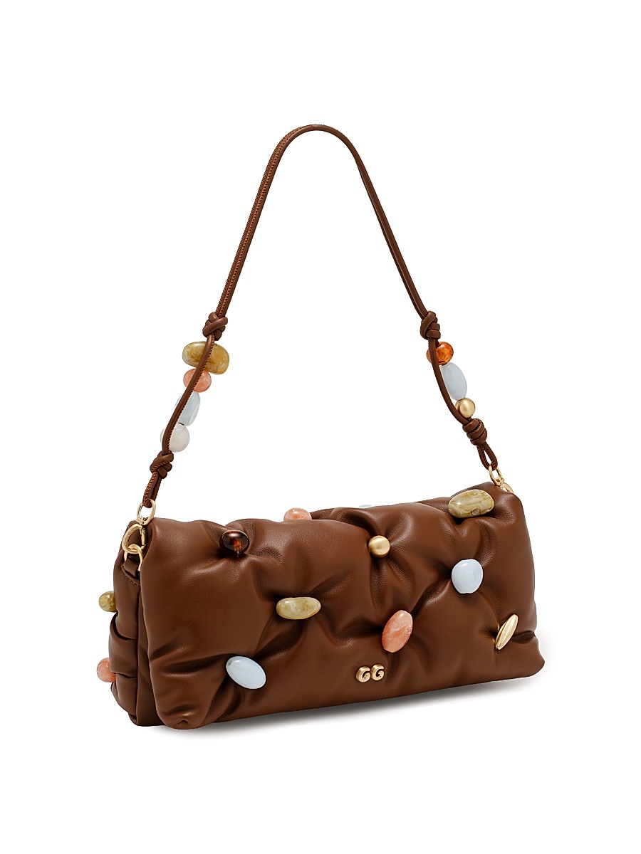 Cult Gaia - Women's Amalia Beaded Leather Top Handle Bag