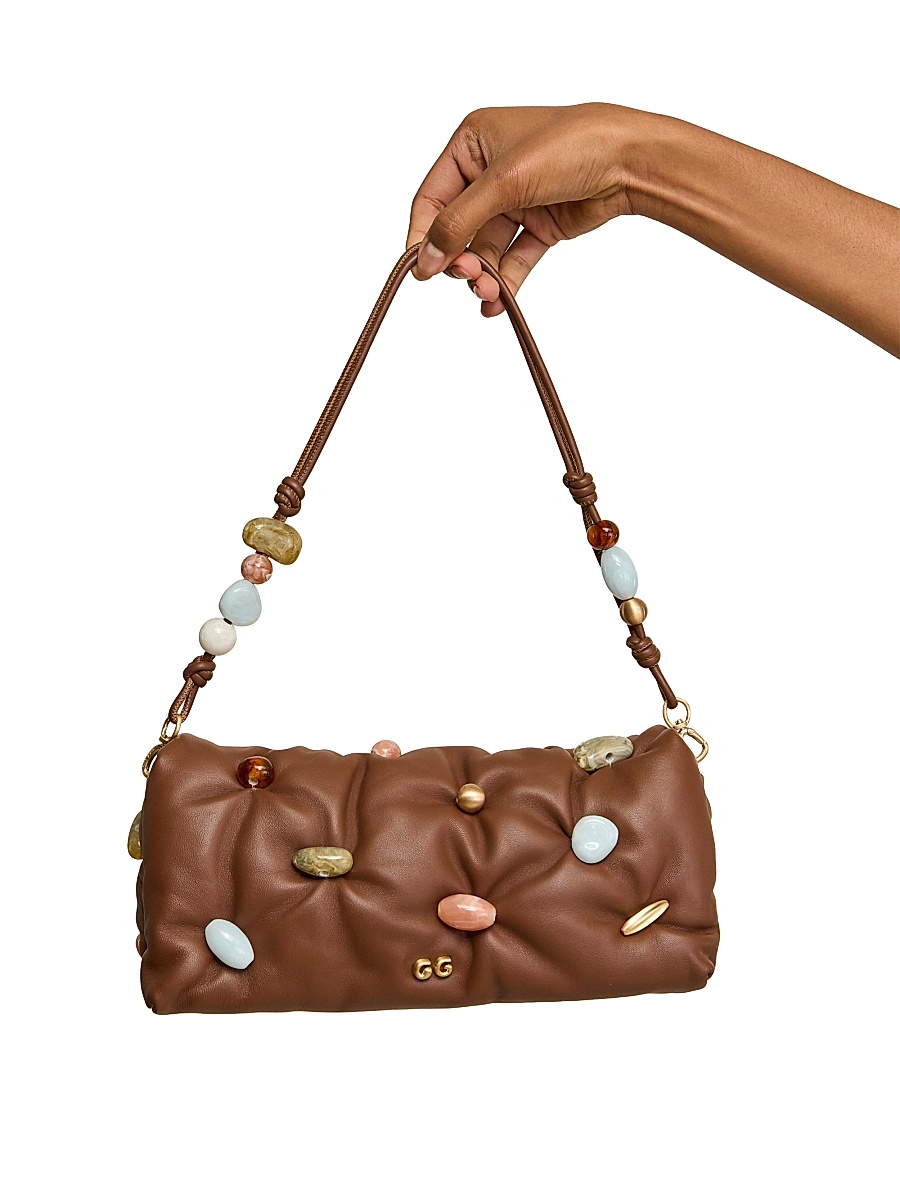 Cult Gaia - Women's Amalia Beaded Leather Top Handle Bag