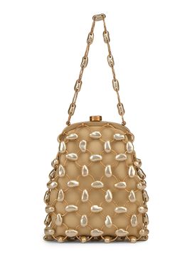 Cult Gaia Women's Brielle Imitation Pearl-Embellished Leather Wristlet