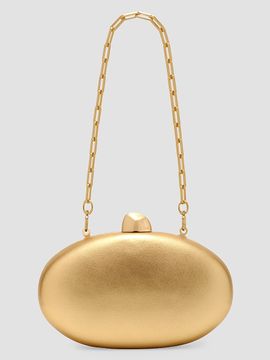 Cult Gaia Women's Eviana Hard-Case Metallic Leather Clutch