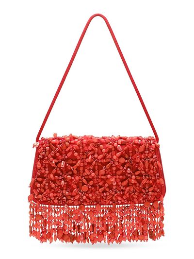 Cult Gaia Women's Idalia Bead-Embellished Satin Shoulder Bag