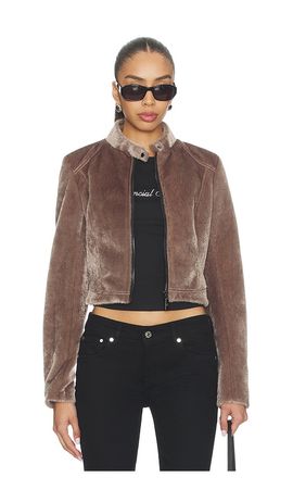 CULTNAKED CULTNAKED Faux Fur Motorsport Jacket