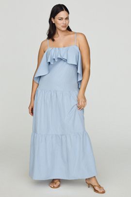 Curaae Plus Seatra Ruffle Midi Dress