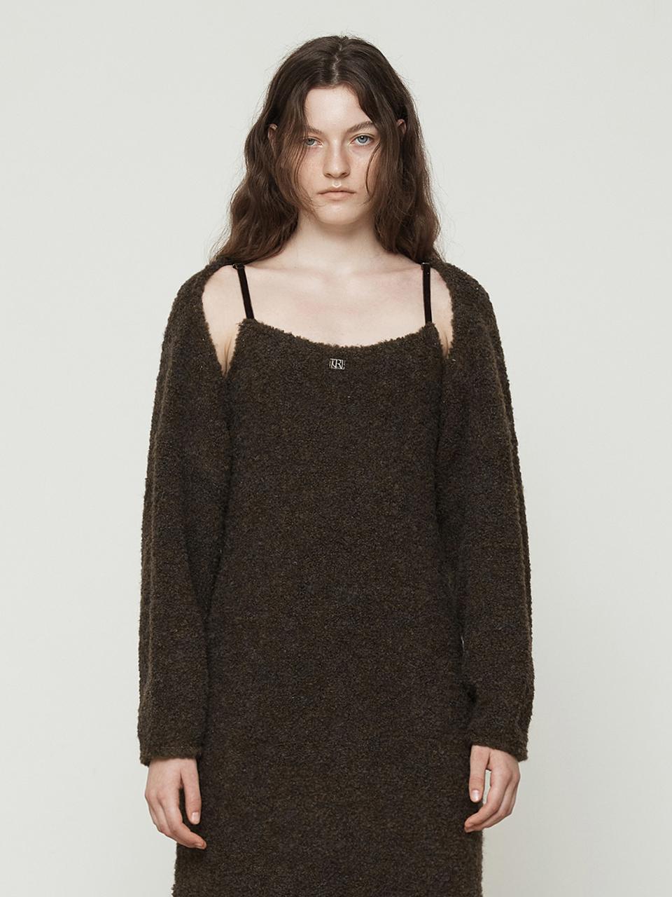 Current Boucle Round Bolero [Brown]