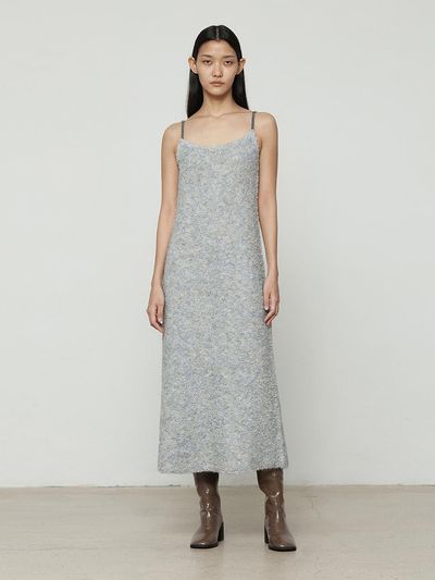 Current boucle sleeveless dress [Light Blue]