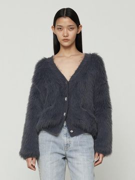 Current ELMO Hairy Cardigan [Charcoal]