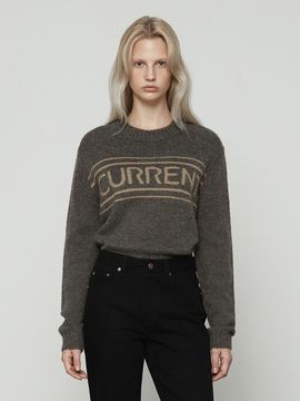 Current Logo Intasha Crew Neck Knitwear [Brown]