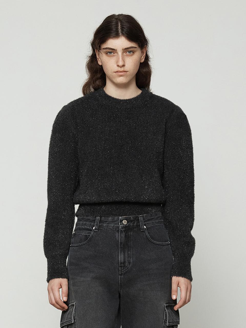 Current metallic puff knitwear