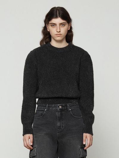 Current metallic puff knitwear